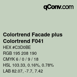 Código de color: Colortrend Facade plus - Colortrend F041 | qconv.com