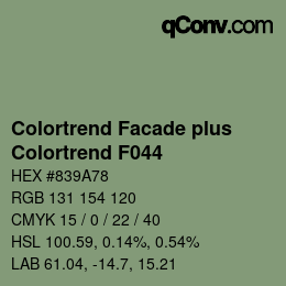 Código de color: Colortrend Facade plus - Colortrend F044 | qconv.com