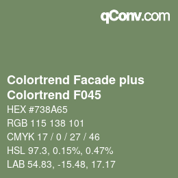 カラーコード: Colortrend Facade plus - Colortrend F045 | qconv.com