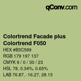 Código de color: Colortrend Facade plus - Colortrend F050 | qconv.com