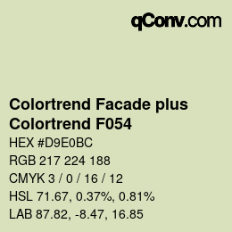 Código de color: Colortrend Facade plus - Colortrend F054 | qconv.com