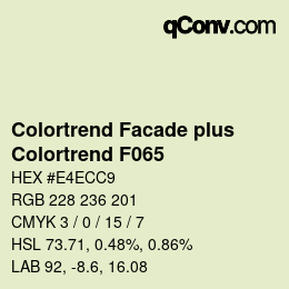 Código de color: Colortrend Facade plus - Colortrend F065 | qconv.com