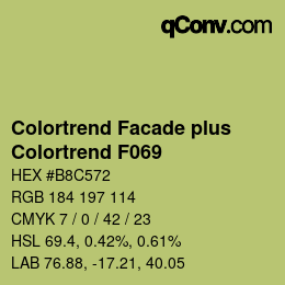 Código de color: Colortrend Facade plus - Colortrend F069 | qconv.com