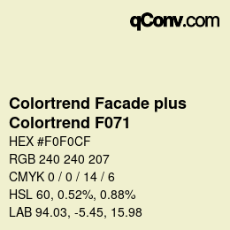 Código de color: Colortrend Facade plus - Colortrend F071 | qconv.com