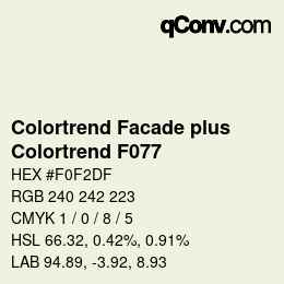 Farbcode: Colortrend Facade plus - Colortrend F077 | qconv.com