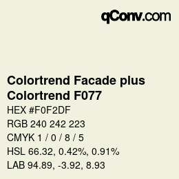 Código de color: Colortrend Facade plus - Colortrend F077 | qconv.com