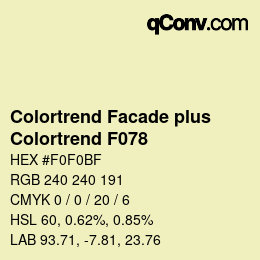 Farbcode: Colortrend Facade plus - Colortrend F078 | qconv.com