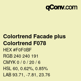 カラーコード: Colortrend Facade plus - Colortrend F078 | qconv.com