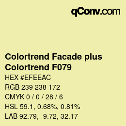 Código de color: Colortrend Facade plus - Colortrend F079 | qconv.com