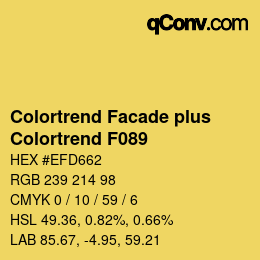 Código de color: Colortrend Facade plus - Colortrend F089 | qconv.com