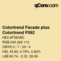 Código de color: Colortrend Facade plus - Colortrend F092 | qconv.com