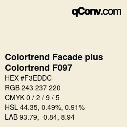 Farbcode: Colortrend Facade plus - Colortrend F097 | qconv.com