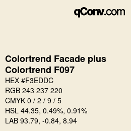 Código de color: Colortrend Facade plus - Colortrend F097 | qconv.com