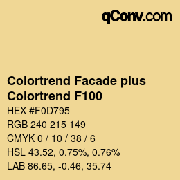 Código de color: Colortrend Facade plus - Colortrend F100 | qconv.com