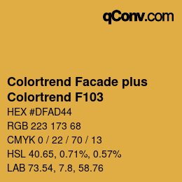 カラーコード: Colortrend Facade plus - Colortrend F103 | qconv.com