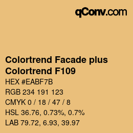 カラーコード: Colortrend Facade plus - Colortrend F109 | qconv.com