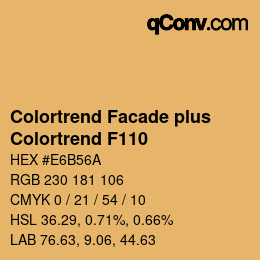 カラーコード: Colortrend Facade plus - Colortrend F110 | qconv.com