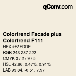 カラーコード: Colortrend Facade plus - Colortrend F111 | qconv.com