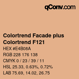 カラーコード: Colortrend Facade plus - Colortrend F121 | qconv.com