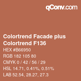 Color code: Colortrend Facade plus - Colortrend F136 | qconv.com