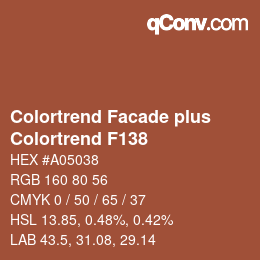 Farbcode: Colortrend Facade plus - Colortrend F138 | qconv.com