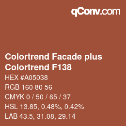 Color code: Colortrend Facade plus - Colortrend F138 | qconv.com