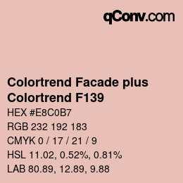 Color code: Colortrend Facade plus - Colortrend F139 | qconv.com