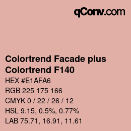 Color code: Colortrend Facade plus - Colortrend F140 | qconv.com