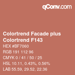 カラーコード: Colortrend Facade plus - Colortrend F143 | qconv.com