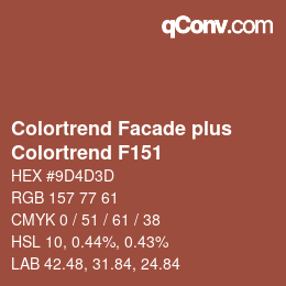 Color code: Colortrend Facade plus - Colortrend F151 | qconv.com