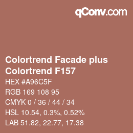 カラーコード: Colortrend Facade plus - Colortrend F157 | qconv.com