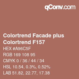 カラーコード: Colortrend Facade plus - Colortrend F157 | qconv.com