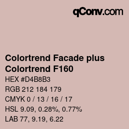 Color code: Colortrend Facade plus - Colortrend F160 | qconv.com