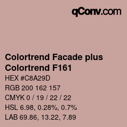 Color code: Colortrend Facade plus - Colortrend F161 | qconv.com