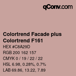 カラーコード: Colortrend Facade plus - Colortrend F161 | qconv.com