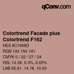 Color code: Colortrend Facade plus - Colortrend F162 | qconv.com