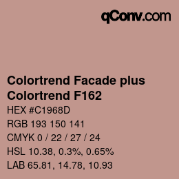 カラーコード: Colortrend Facade plus - Colortrend F162 | qconv.com