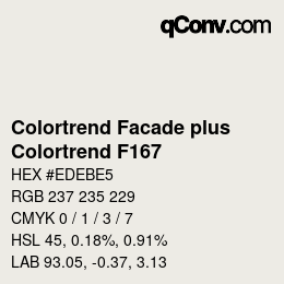 Color code: Colortrend Facade plus - Colortrend F167 | qconv.com