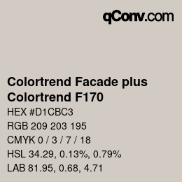 Color code: Colortrend Facade plus - Colortrend F170 | qconv.com