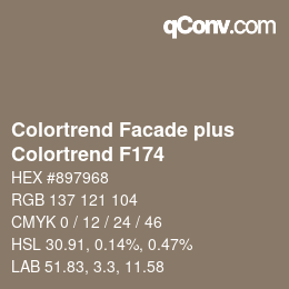 Farbcode: Colortrend Facade plus - Colortrend F174 | qconv.com