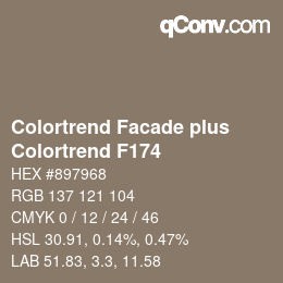 Color code: Colortrend Facade plus - Colortrend F174 | qconv.com