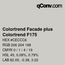 Color code: Colortrend Facade plus - Colortrend F175 | qconv.com