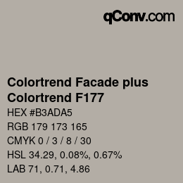 カラーコード: Colortrend Facade plus - Colortrend F177 | qconv.com