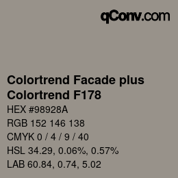 Farbcode: Colortrend Facade plus - Colortrend F178 | qconv.com