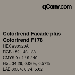 Color code: Colortrend Facade plus - Colortrend F178 | qconv.com