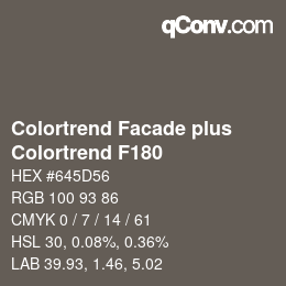 Color code: Colortrend Facade plus - Colortrend F180 | qconv.com