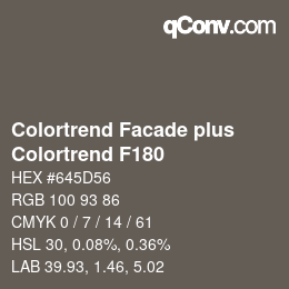 カラーコード: Colortrend Facade plus - Colortrend F180 | qconv.com