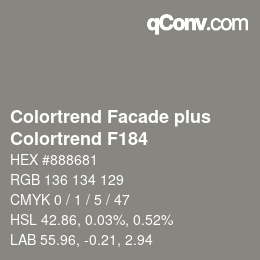 Código de color: Colortrend Facade plus - Colortrend F184 | qconv.com