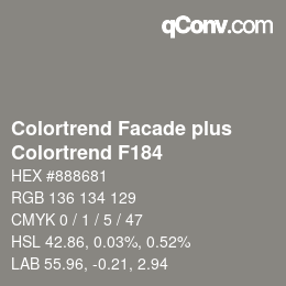 カラーコード: Colortrend Facade plus - Colortrend F184 | qconv.com