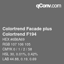 カラーコード: Colortrend Facade plus - Colortrend F194 | qconv.com